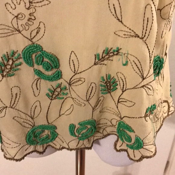 Left of Center Anthro silk beaded tank - Picture 3 of 6